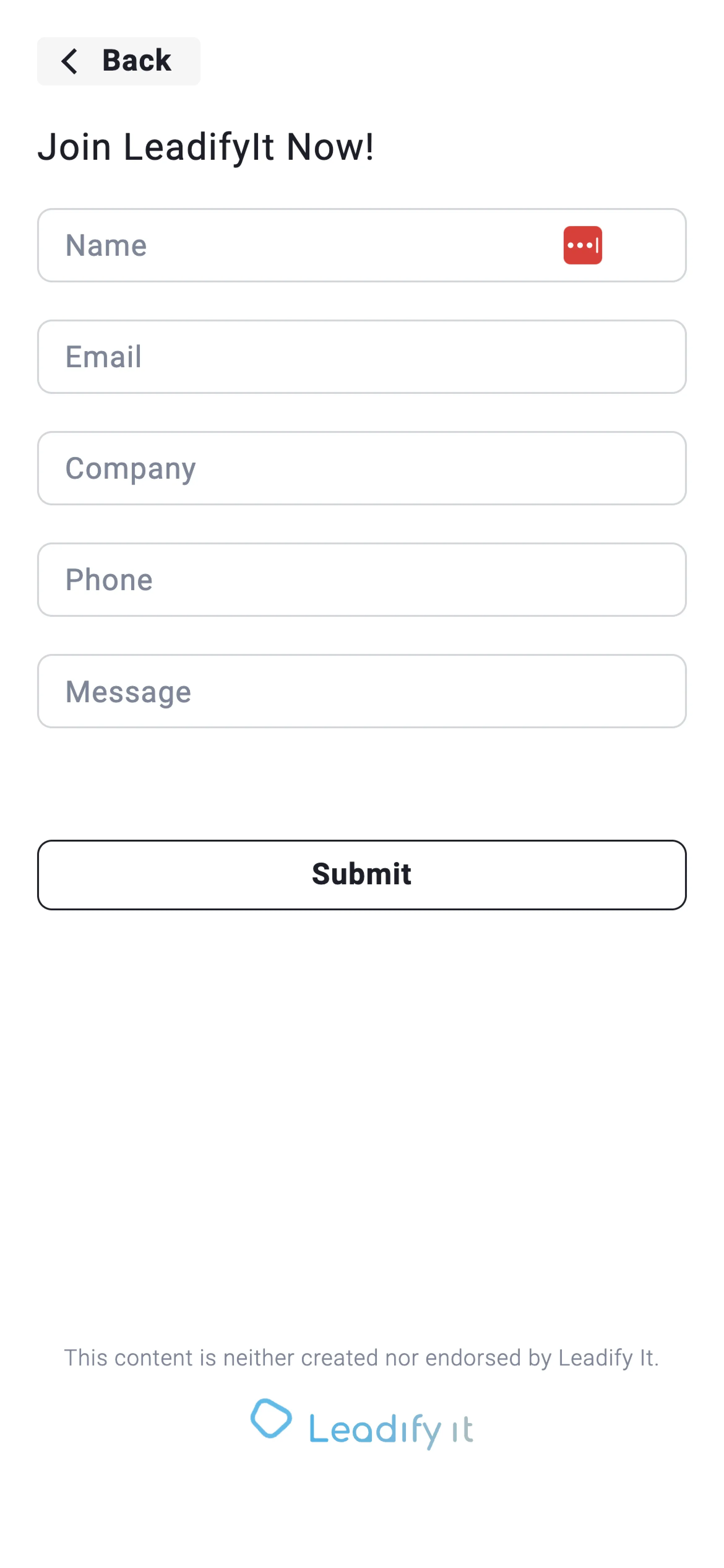 Leadify it form preview