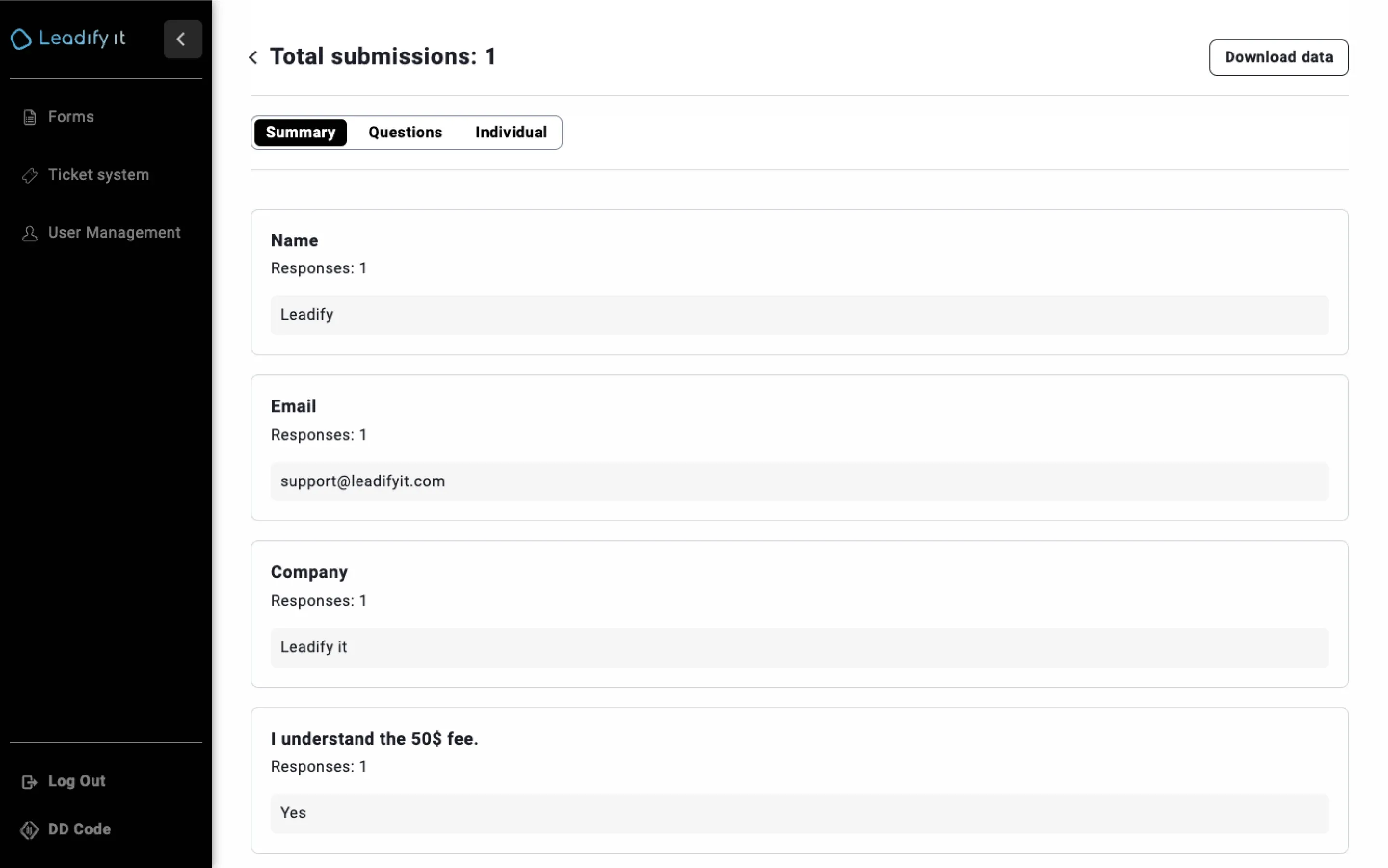 Leadify it submissions preview
